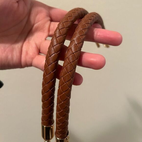 NWT 2Pcs PU Leather Shoulder Strap,Braided Leather Replacement Purse Straps Brow - Picture 5 of 9